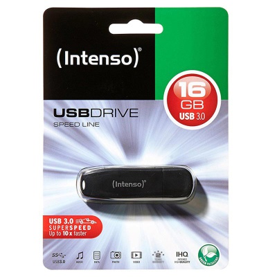 Intenso USB 3.0 Flash Drive Speed Line 16 GB Black