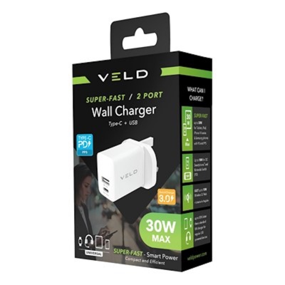 Veld Superfast 2 Port Wall Charger VH30DW