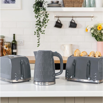 Russell Hobbs Honeycomb 4 Slice Grey Toaster 26073