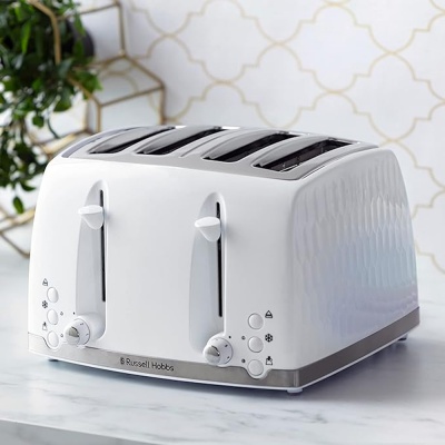 Russell Hobbs Honeycomb 4 Slice Toaster White 26070