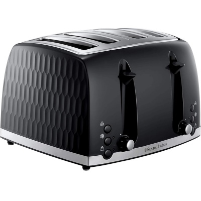 Russell Hobbs Honeycomb 4 Slice Toaster Black 26071