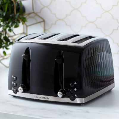 Russell Hobbs Honeycomb 4 Slice Toaster Black 26071