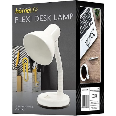 Lloytron Classic Flexi Desk Lamp White L958WH