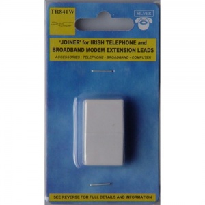 Silver Irish Telephone or Modem Extension Joiner TR841W