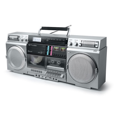 Muse CD Player and Cassette Recorder Silver M-380GBS