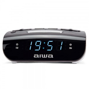 Aiwa Dual Alarm Clock Radio Black 900194