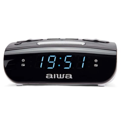 Aiwa Dual Alarm Clock Radio Black 900194