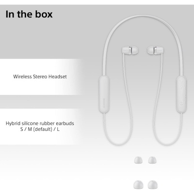 Sony In-Ear Bluetooth Earphones White WIC100WCE7