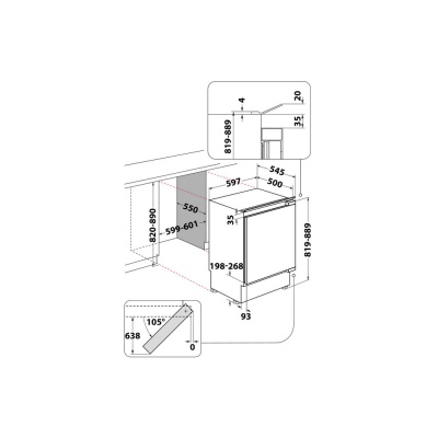 Indesit Integrated Undercounter Fridge INBUF011